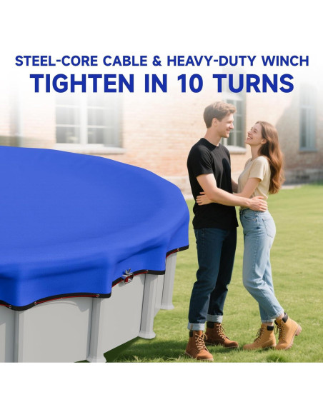 Cubierta de piscina redonda JTW 18 pies (5.49 m) azul 500D