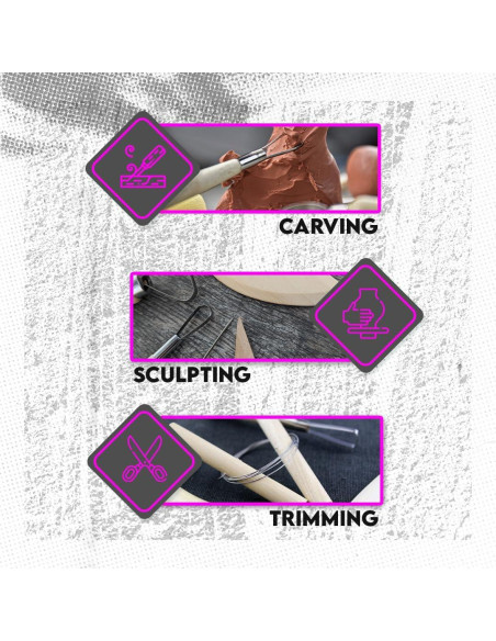 Juego de Herramientas de Cerámica SE 8 Piezas para Principiantes