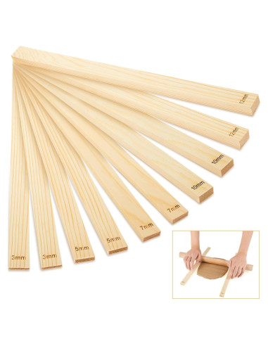 Guía de Palos de Barro Sasylvia 10 Pcs 5 Tamaños Madera