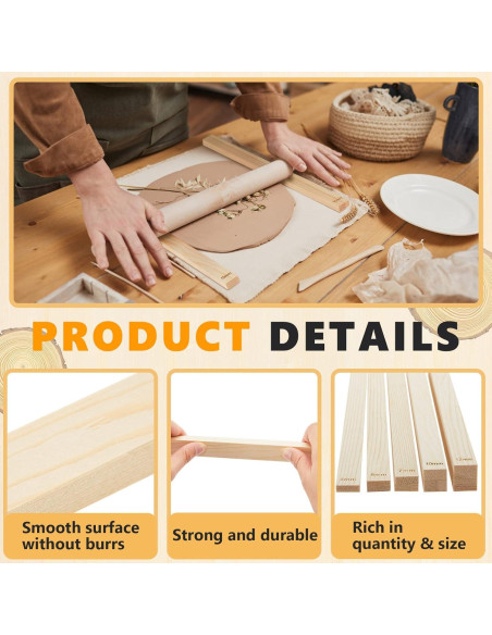 Guía de Palos de Barro Sasylvia 10 Pcs 5 Tamaños Madera