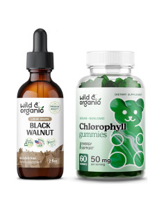 Tintura de Nogal Negro Orgánico 59 ml + Gominolas de Clorofila 60 Unidades