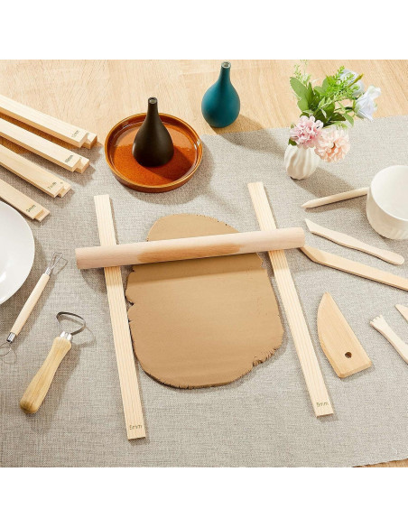 Guía de Palos de Barro Sasylvia 10 Pcs 5 Tamaños Madera