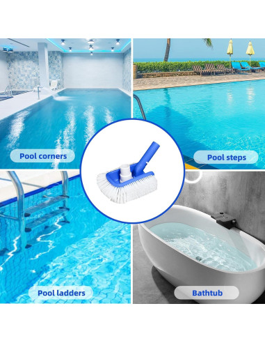 Cepillo de piscina Kulahlik con aspiradora 2 en 1, nylon