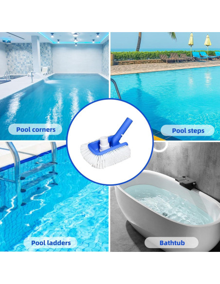 Cepillo de piscina Kulahlik con aspiradora 2 en 1, nylon