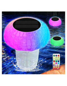 Flotador de Cloro Solar IDUNSEED para Piscina con Luz RGB