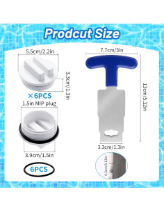 Kit de Tapones de Retorno para Piscina MorningRo 1.5" con Herramienta 2