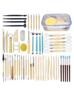 Juego de Herramientas de Cerámica Augernis 57PCS con Estuche