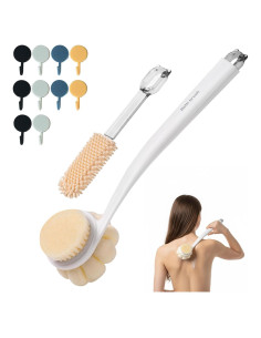 Cepillo de Ducha 3 en 1 PUOPOSTY con Mango Largo y Ganchos