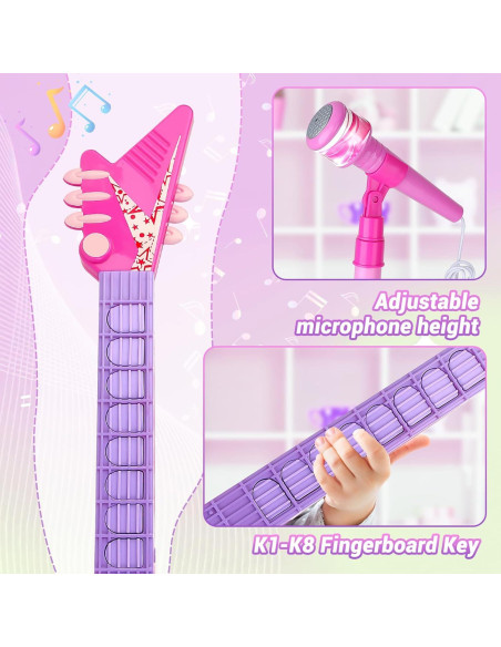 Juego de guitarra y micrófono deAO Kids - Juguete musical 55.88 cm
