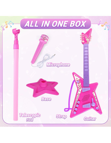 Juego de guitarra y micrófono deAO Kids - Juguete musical 55.88 cm