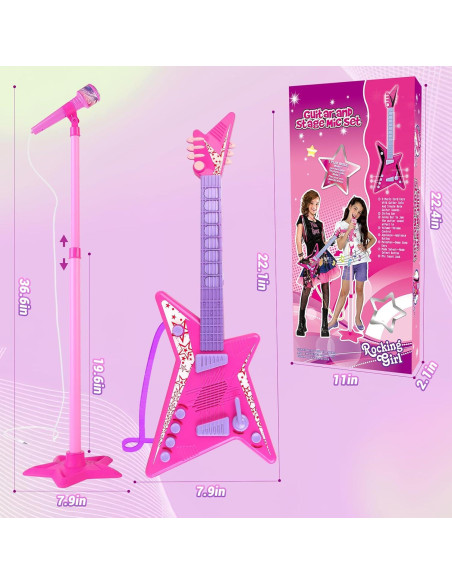Juego de guitarra y micrófono deAO Kids - Juguete musical 55.88 cm