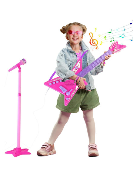 Juego de guitarra y micrófono deAO Kids - Juguete musical 55.88 cm