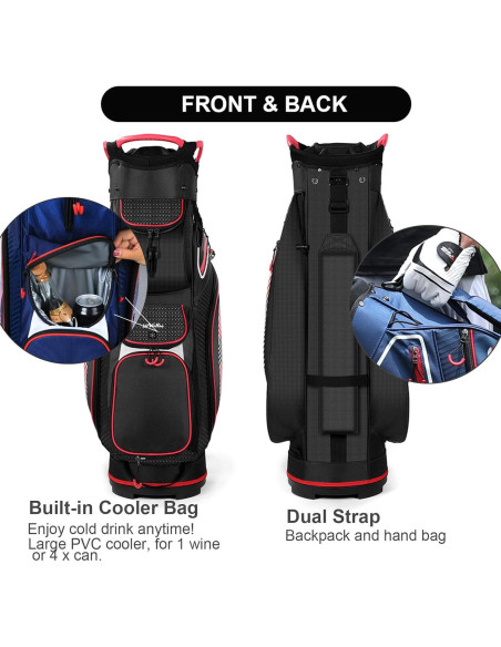 Bolsa de Golf para Carro LONGCHAO 14 Divisores Ligera con Funda