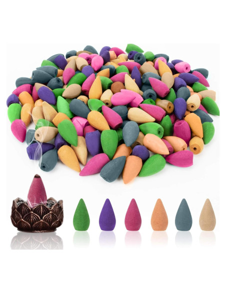 Conos de Incienso de Retroceso Sukh - 108 PCS Aromatizados