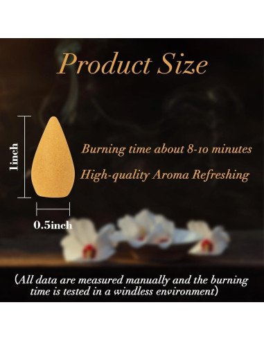 Conos de Incienso de Retroceso Sukh - 108 PCS Aromatizados