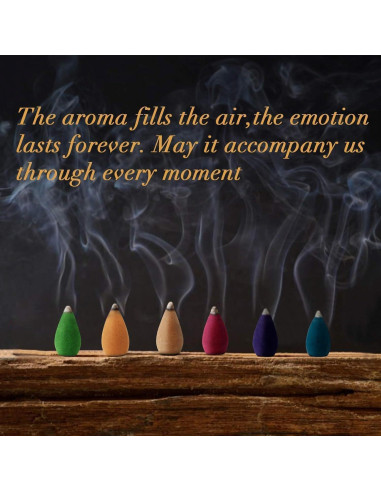 Conos de Incienso de Retroceso Sukh - 108 PCS Aromatizados