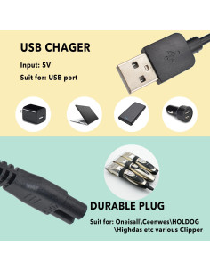 Cargador Universal USB Pinkind para Cortadoras de Cabello 2