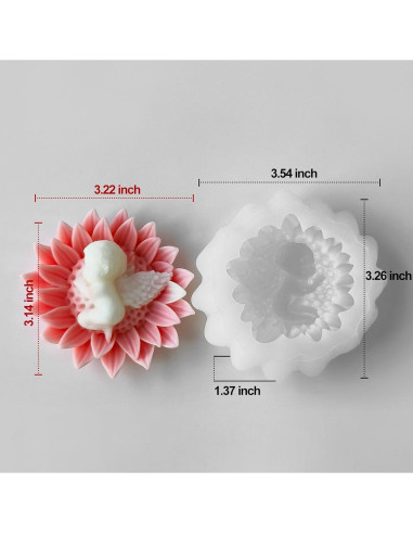 Molde de Silicona para Velas ZQYSING Ángel Bebé Girasol 9x8cm