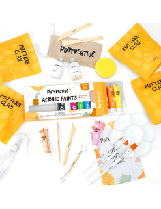 Kit de Cerámica POTTREATIVE - 28 Piezas y Arcilla Premium 2