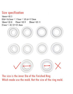 Molde de Silicona para Anillos - 10 Piezas - Fabricación de Joyas 2