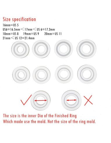 Molde de Silicona para Anillos - 10 Piezas - Fabricación de Joyas