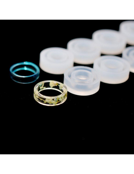 Molde de Silicona para Anillos - 10 Piezas - Fabricación de Joyas