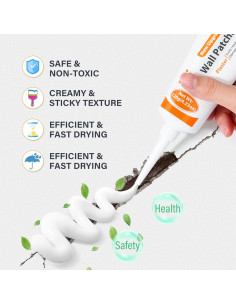 Kit de Reparación de Paredes MAPVOLUT 2x120g Masilla y Raspadores 2