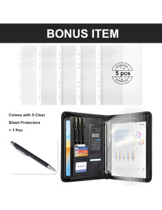 Carpeta de 3 Anillas Leathario Cuero Vegano A4 con Protectores 2