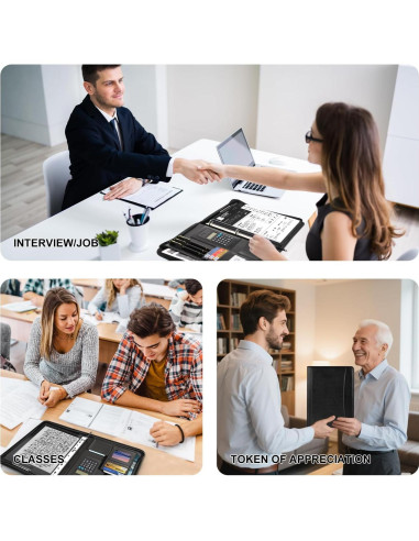 Carpeta de 3 Anillas Leathario Cuero Vegano A4 con Protectores