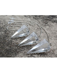 Péndulo de Cuarzo Claro Natural JUSTINSTONES 38mm Reiki 2