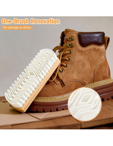 2 Piezas Cepillo de Ante y Borrador Genérico para Zapatos