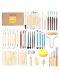 Juego de 61 Herramientas de Arcilla LAMPTOP para Esculpir