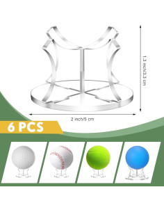 Soporte de Exhibición de Pelotas Acrílico Mudder - 6 Piezas 2