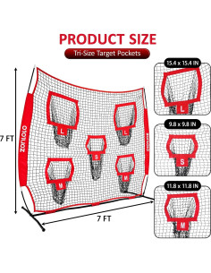 Red de Lanzamiento de Fútbol Zonlolo 2.13x2.13m con 5 Objetivos 2