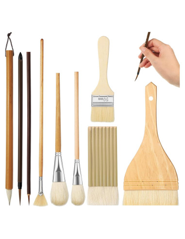 Juego de Pinceles Geelin 9 Piezas para Pintura Acrílica