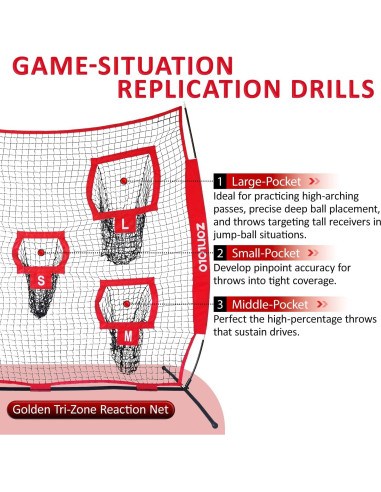 Red de Lanzamiento de Fútbol Zonlolo 2.13x2.13m con 5 Objetivos
