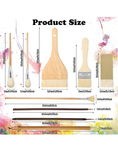 Juego de Pinceles Geelin 9 Piezas para Pintura Acrílica 2