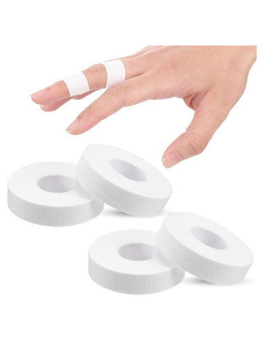 Cinta Atlética para Dedos YBEATY 4 Pcs Blanca 1000x1.5cm