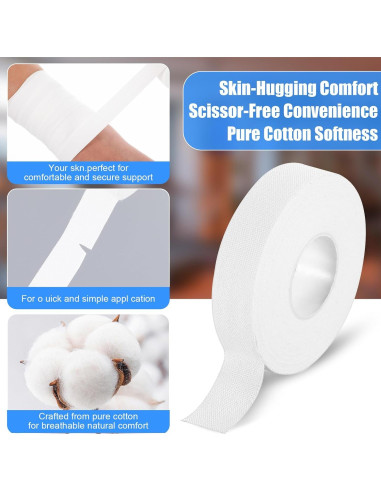 Cinta Atlética para Dedos YBEATY 4 Pcs Blanca 1000x1.5cm