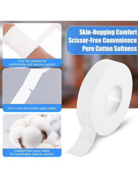 Cinta Atlética para Dedos YBEATY 4 Pcs Blanca 1000x1.5cm