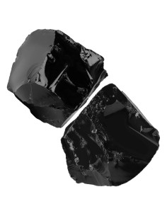 2 Piezas Cristales Crudos de Obsidiana Negra 1.8-2.2" NUKAYAI