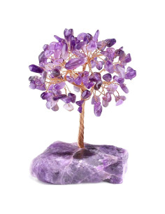 Árbol de Cristal de Amatista QINJIEJIE 12.7 cm Decoración
