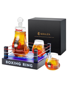 Decantador de Whisky Kollea con 2 Vasos Boxeo 915ml Rojo