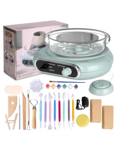 Kit de Rueda de Alfarería Mini CENOZ con Herramientas y Suministros