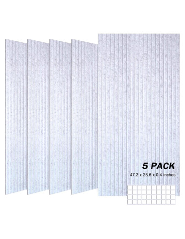Paquete de 5 Paneles Acústicos JVJVJ 121.9x61x1 cm Gris
