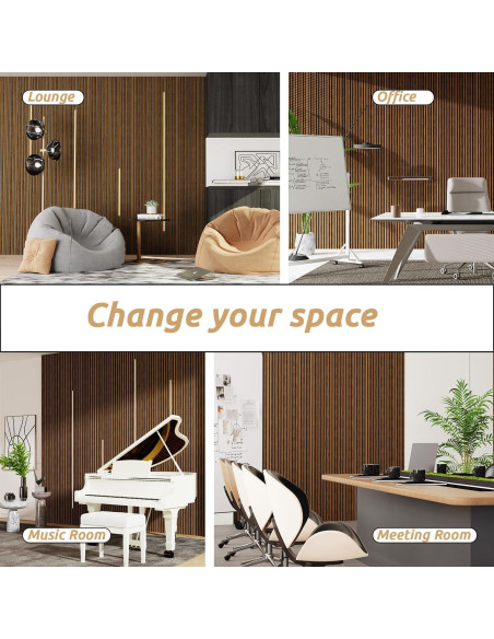 Paneles Acústicos de Madera Nuez 121.92x60.96 cm - Paquete de 2