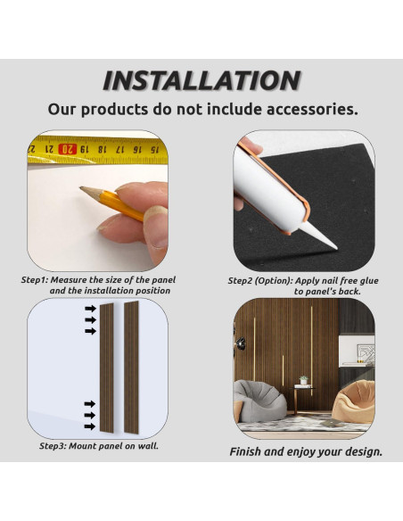 Paneles Acústicos de Madera Nuez 121.92x60.96 cm - Paquete de 2