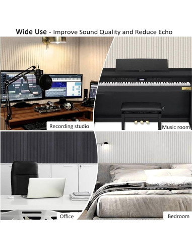 Paquete de 5 Paneles Acústicos JVJVJ 121.9x61x1 cm Gris