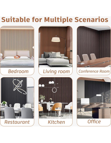 Paneles Acústicos de Madera MIWALLDE 121.92x60.96 cm 2 Piezas