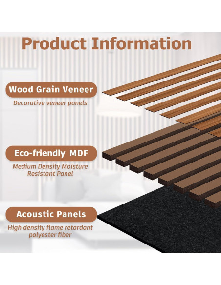 Paneles Acústicos de Madera MIWALLDE 121.92x60.96 cm 2 Piezas